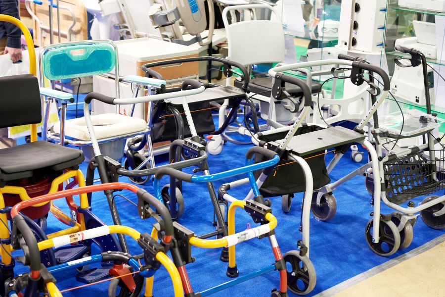 Wheelchair rental at a medical supply store